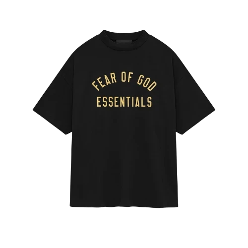 Fear of God Essentials FW24 Black Yellow T-shirt