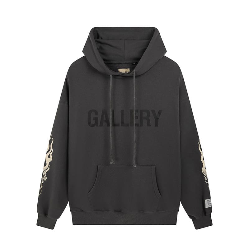 Gallery Dept Flame Print Loose Hoodie Sweatshirt